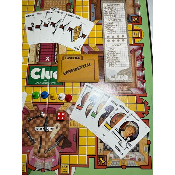 Vintage Clue by Parker Brothers 1992 00045 Classic Detective Board Game - Picture 4 of 8